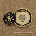 Promoción Custom Soft Esmalte de Metal Golf Ball Marker Desafío Monedas